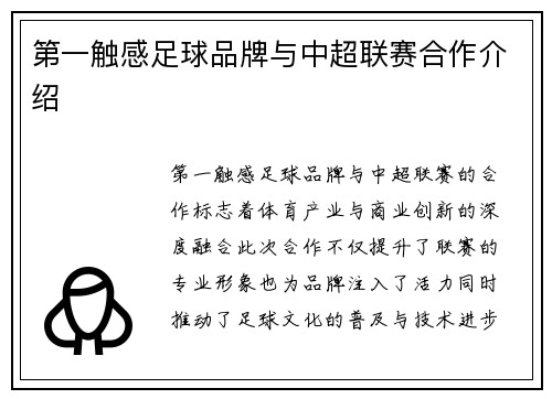第一触感足球品牌与中超联赛合作介绍